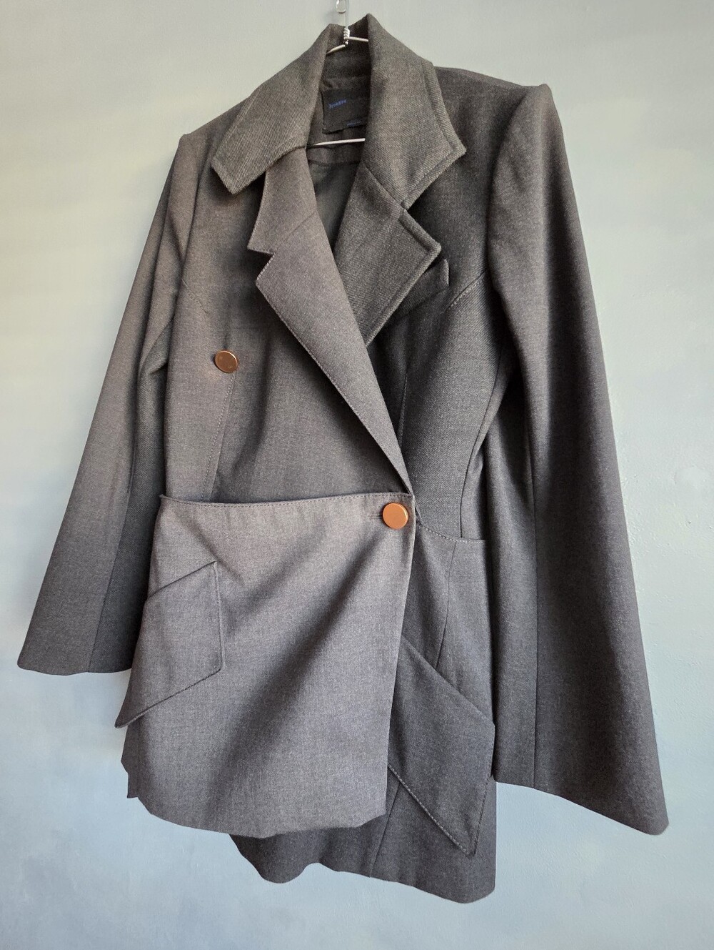 PROENZA SCHOULER NWOT CHARCOAL VIRGIN WOOL SILK JACKET BLAZER US 10 - Picture 6 of 15